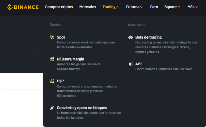 encontrar la opcion de comprar criptomonedas en Binance p2p