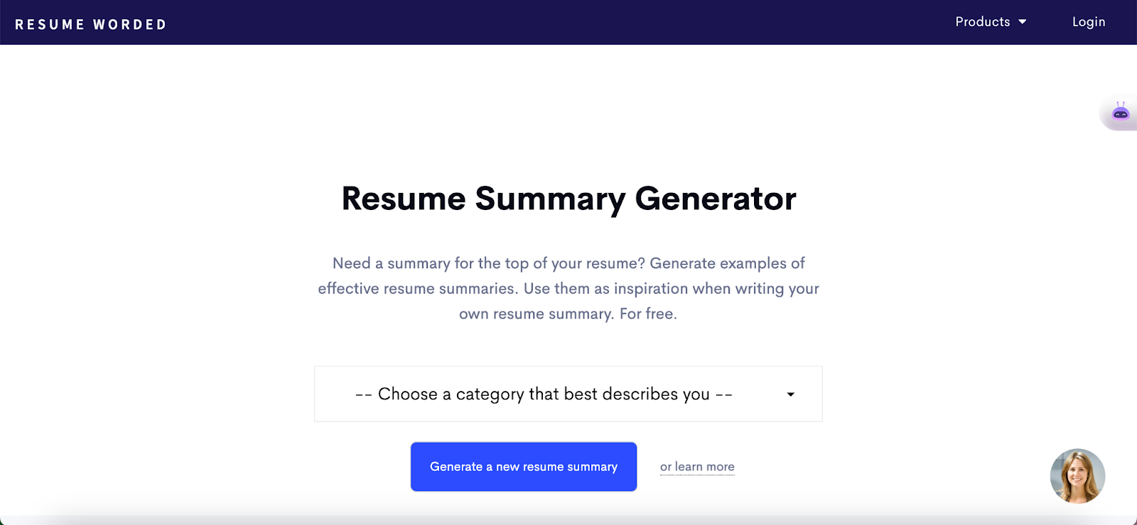 Resume summary generators - Resume Worded