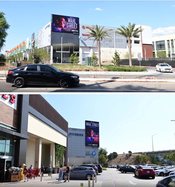 Split image of 2 digital displays in North Hollywood