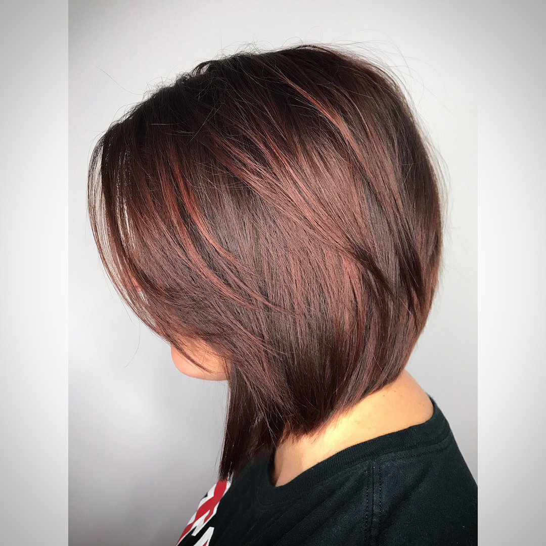 Mahogany Red A-line Bob Gorgeous Medium Length Hairstyles