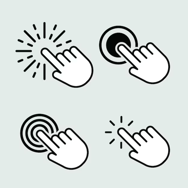 4 icons of different click-tap actions