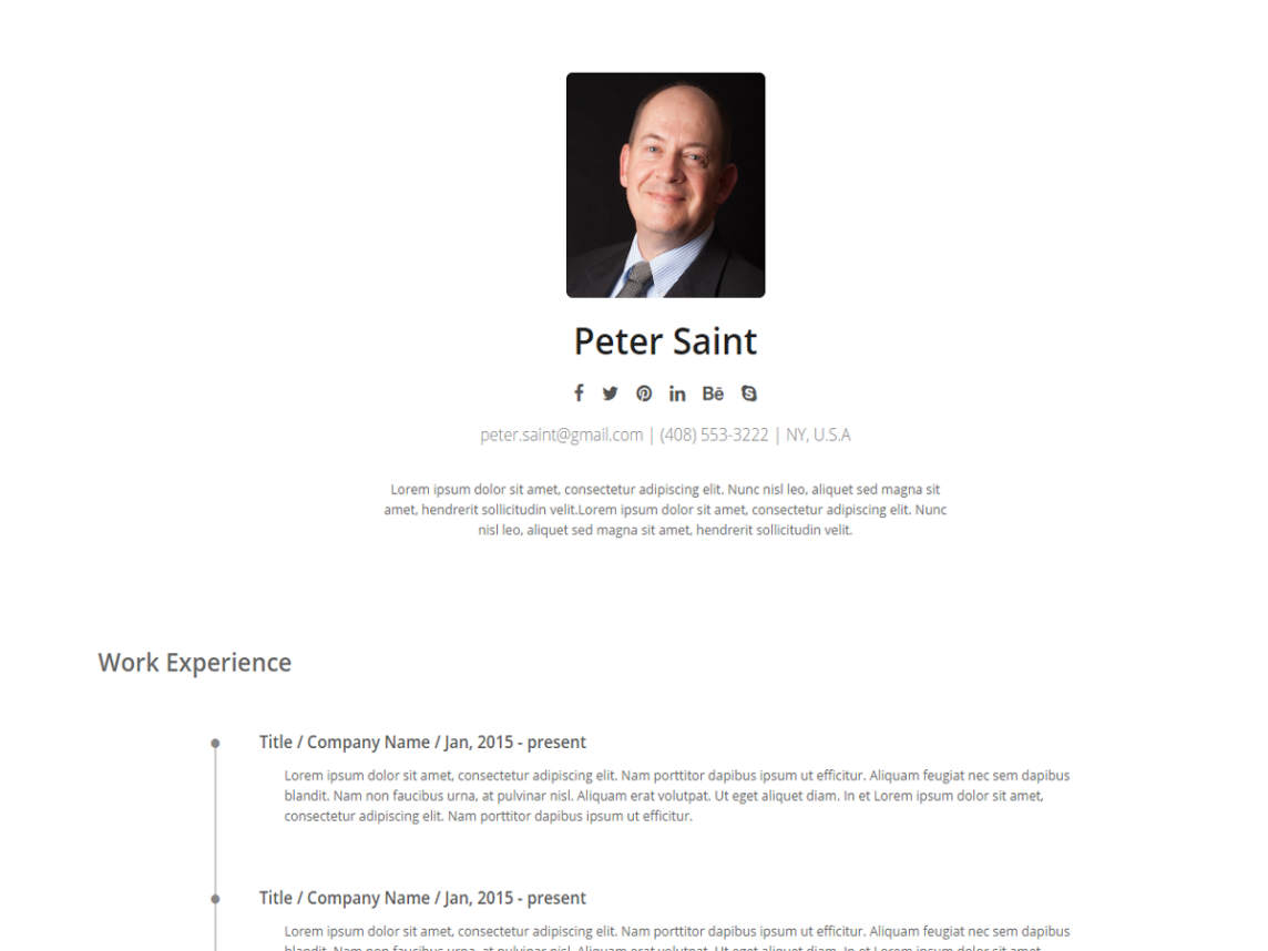 free resume wordpress themes, Resumee