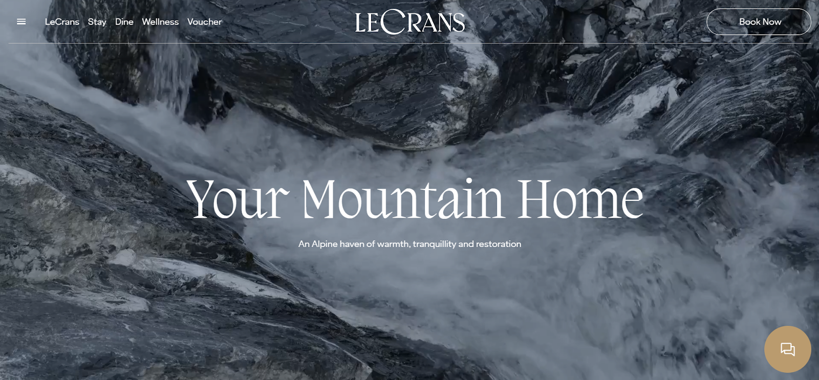 hotel website examples, Le Crans Hotel and Spa