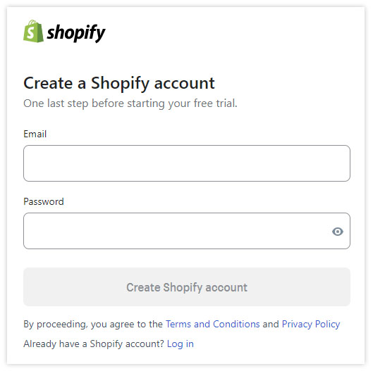 set up your own Shopify account