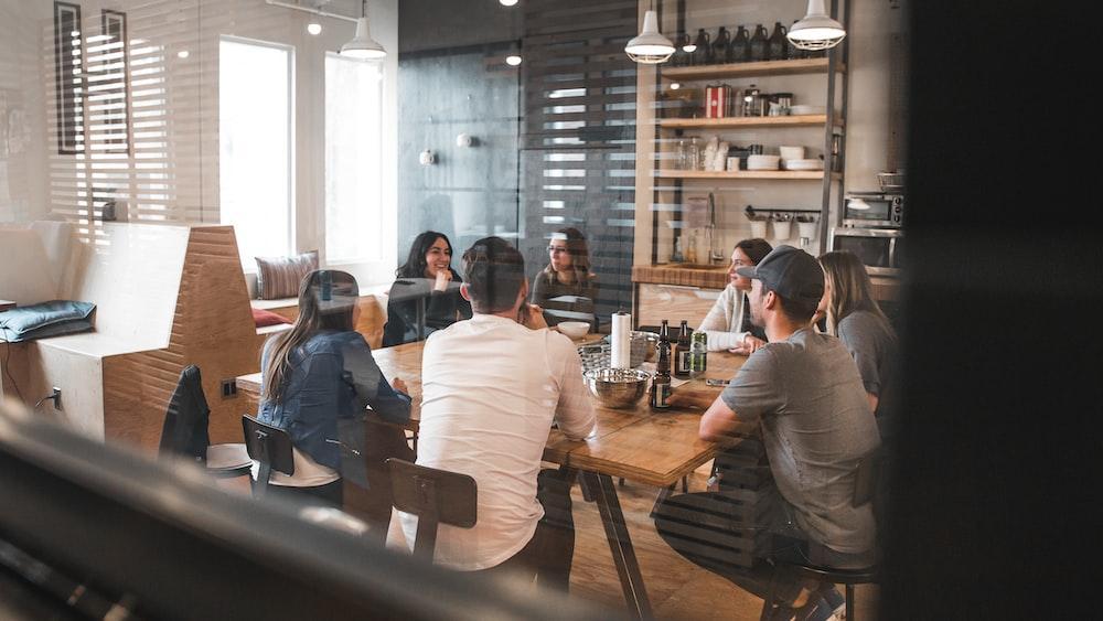 Startup employees having a casual meeting