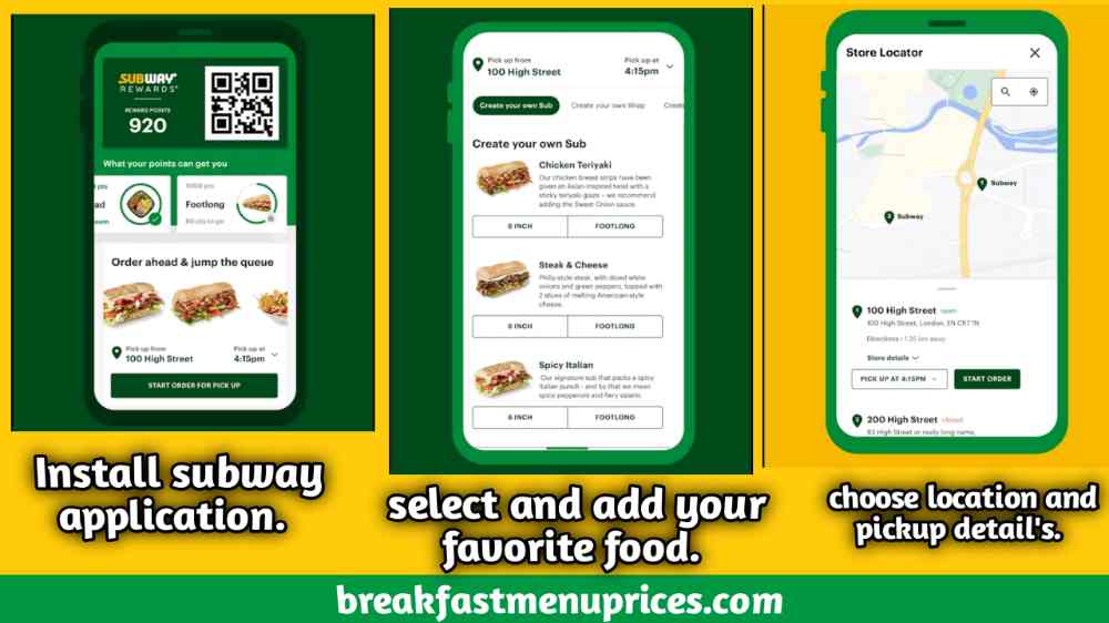 Subway delivery Through Subway Application