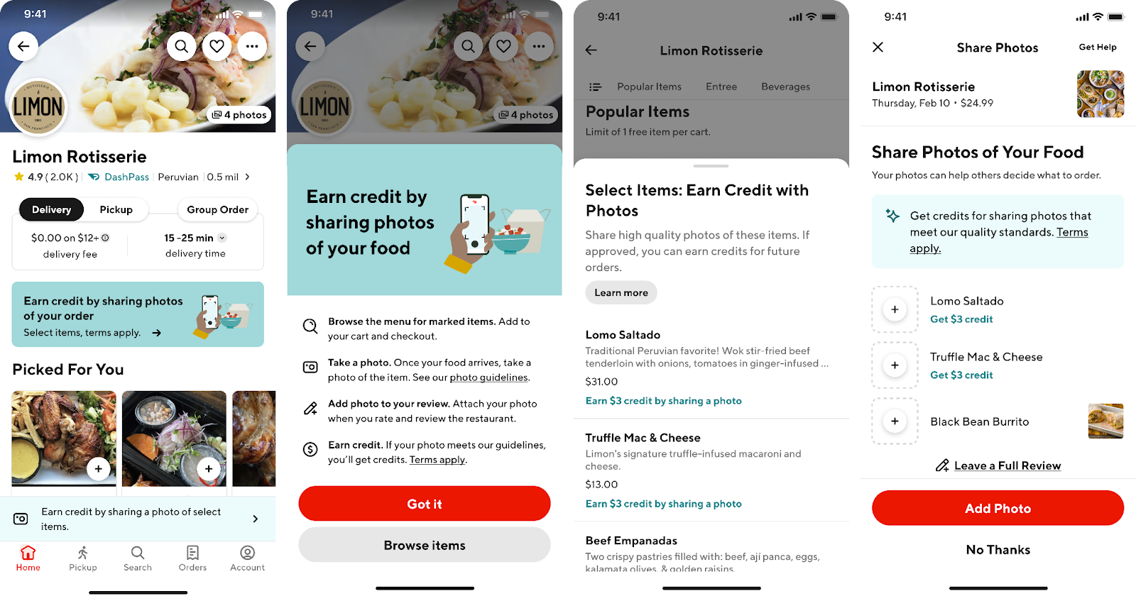 Photo Incentives FAQ Earn DoorDash credit by sharing a photo