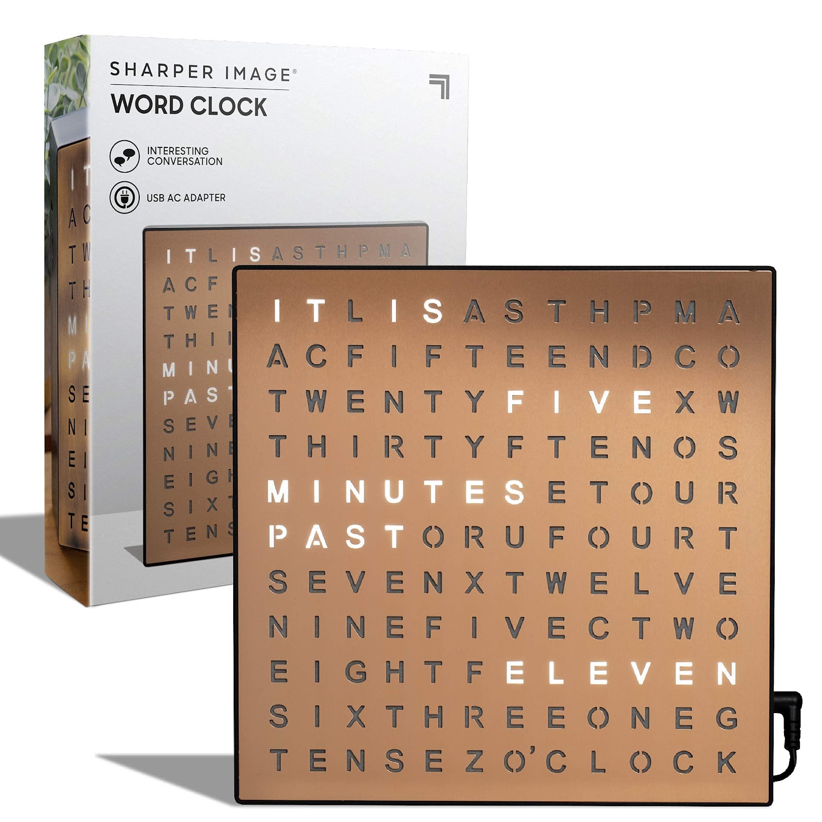 Sharper Image LED Light-Up Word Clock