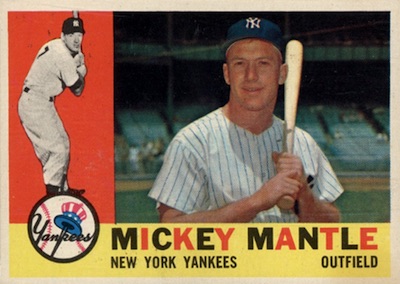 1960 Topps Mickey Mantle Baseball Card #350