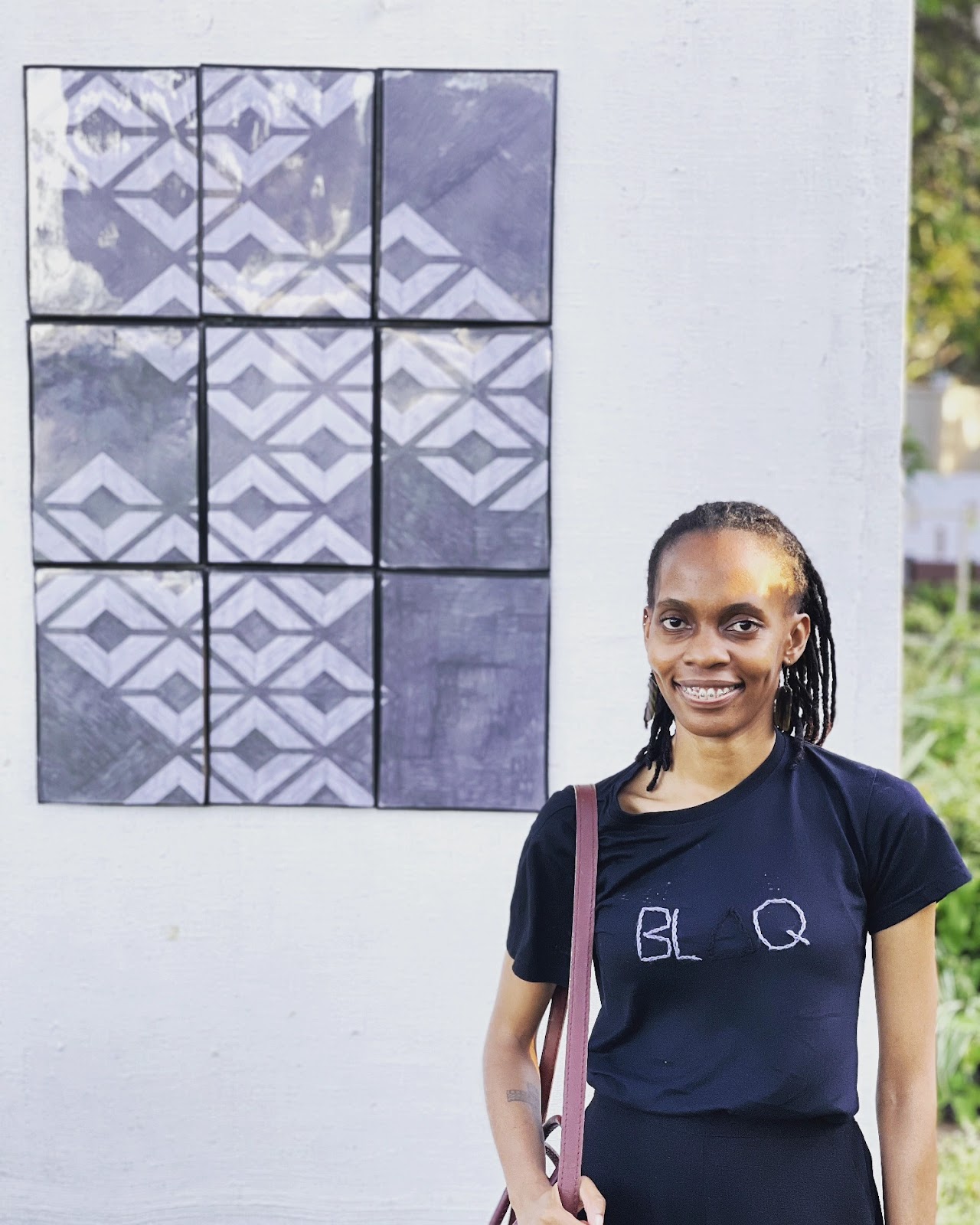 A photo of Doris Mangalu in her exhibition.