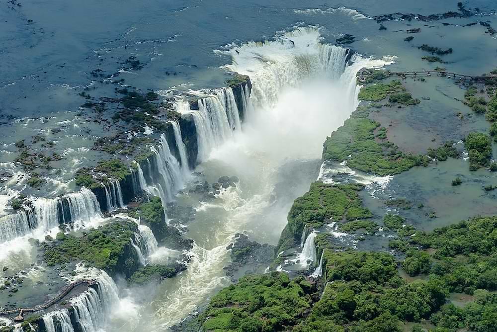 Aerial view of the Iguazu Falls