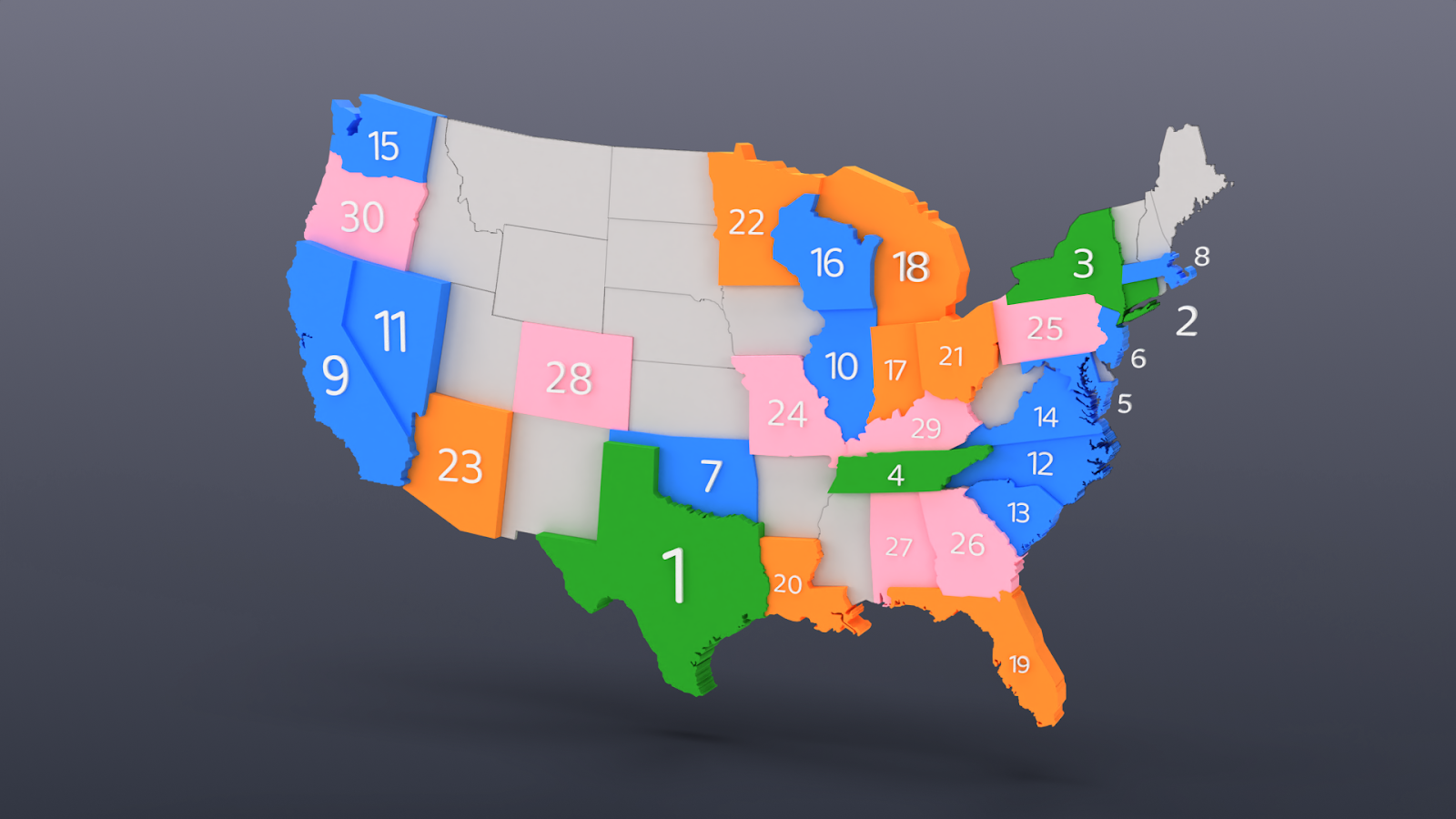 map rating some states by digital privacy awareness