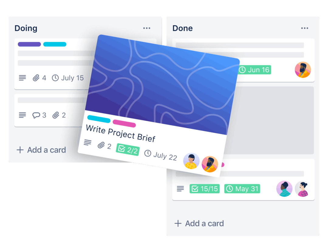 screenshot of the trello app