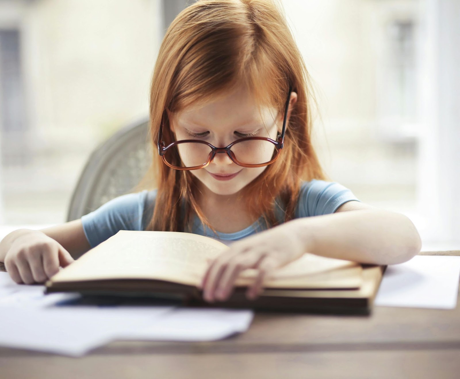 a child reading a book