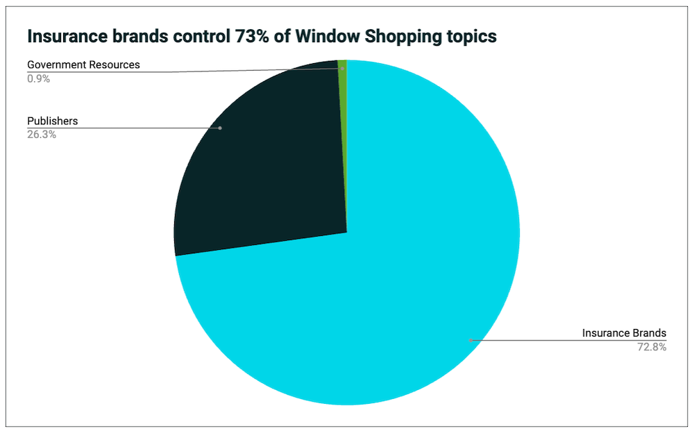 Window shopping topics pie chart