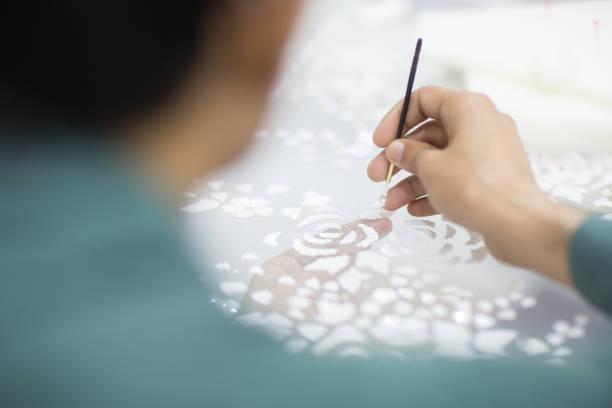 Dressmaker Embroidering Patterns On A Haute Couture Dress Closeup Stock  Photo - Download Image Now - iStock