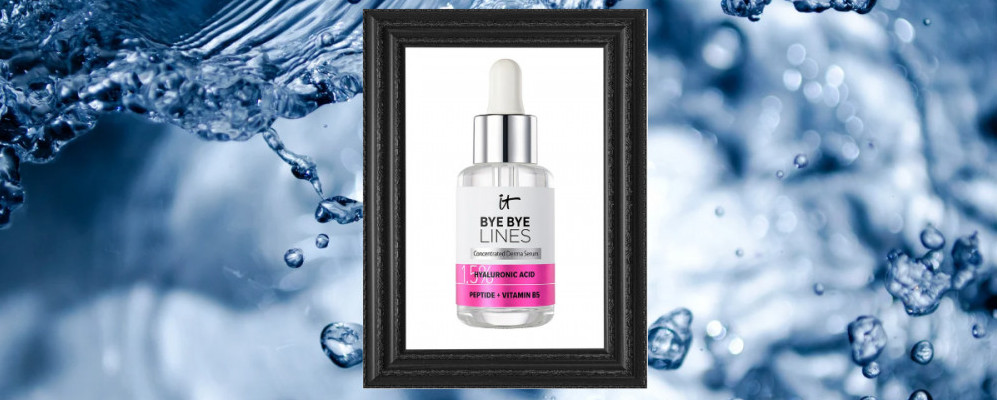 Picture framed bottle of It Cosmetics Bye Bye Lines in water