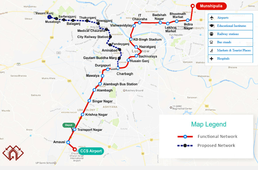 lucknow metro map