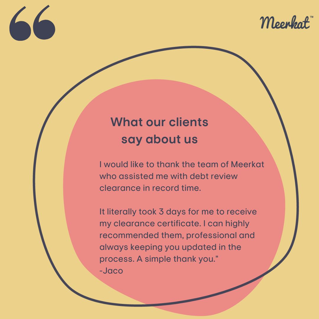 client review for debt review removal at Meerkat