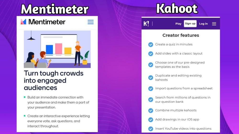 Kahoot Vs Mentimeter Brief Comparison Of Nature Feature