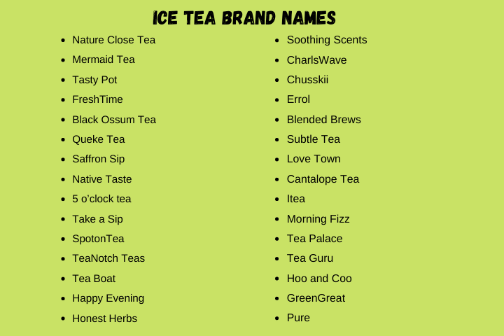 Ice Tea Brand Names