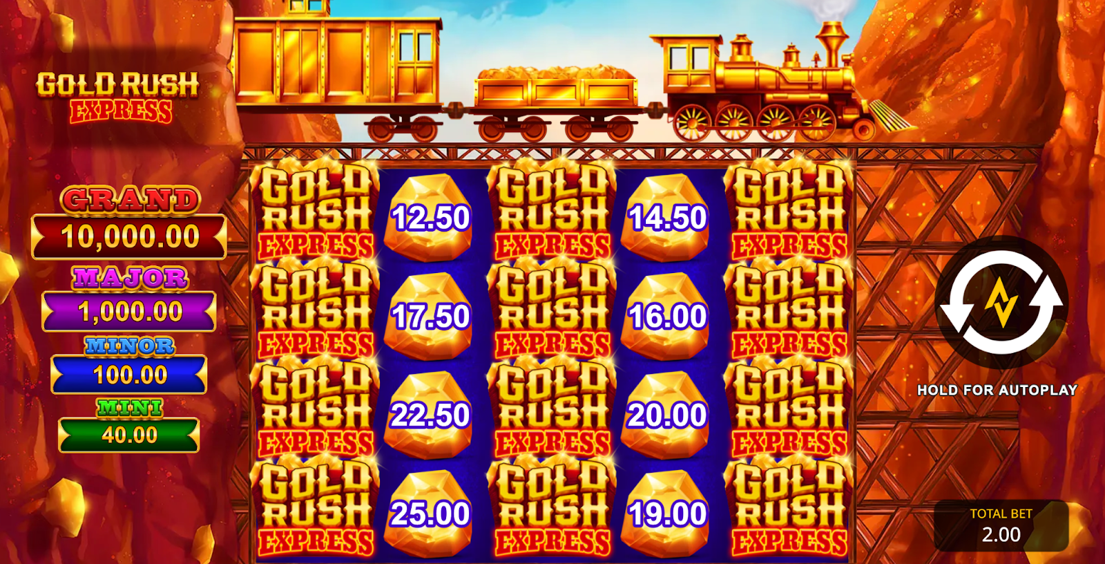 gold rush express slot screenshot by games global