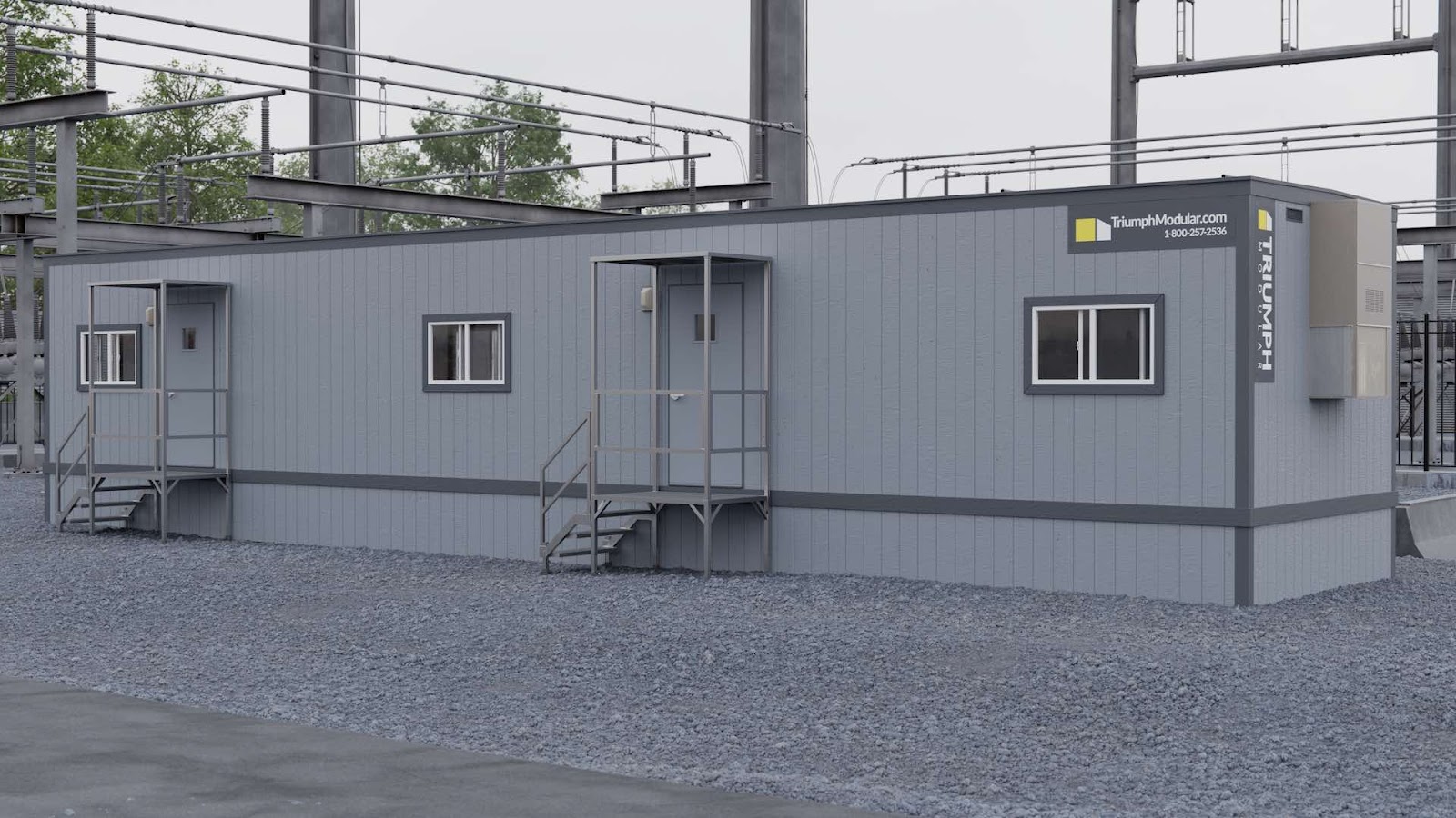 Modular field office in a construction site