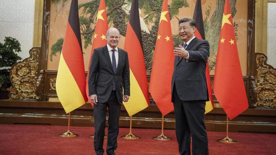 Ảnh tư liệu: Chủ tịch Trung Quốc Tập Cận Bình (P) và thủ tướng Đức Olad Scholz gặp nhau tại Bắc Kinh, Trung Quốc ngày 04/11/2022.
