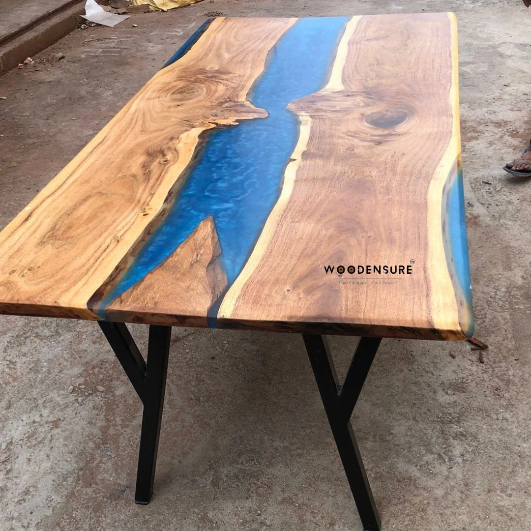 Customized epoxy resin river dining table