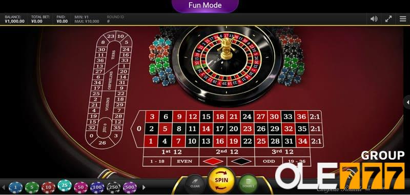 Trò chơi roulette mà Red Tiger Gaming tại OLE777