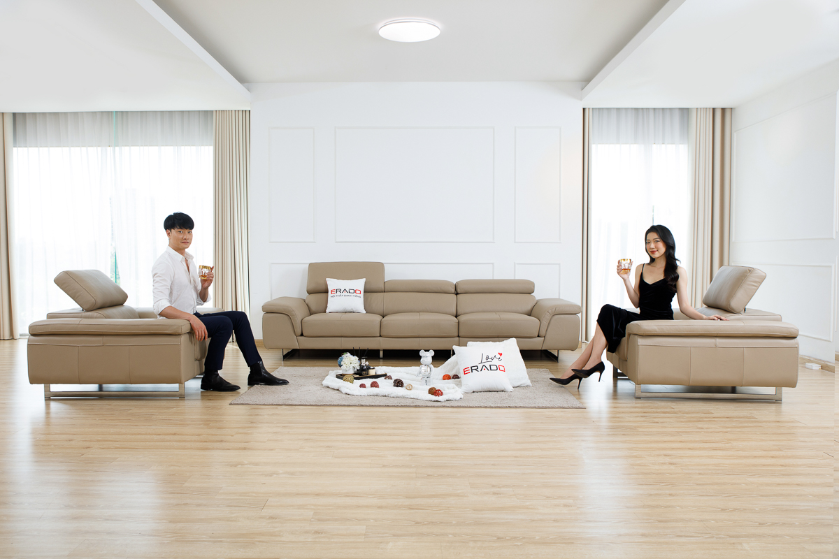 Sofa da thật nhập khẩu Malaysia mã 2207-L2