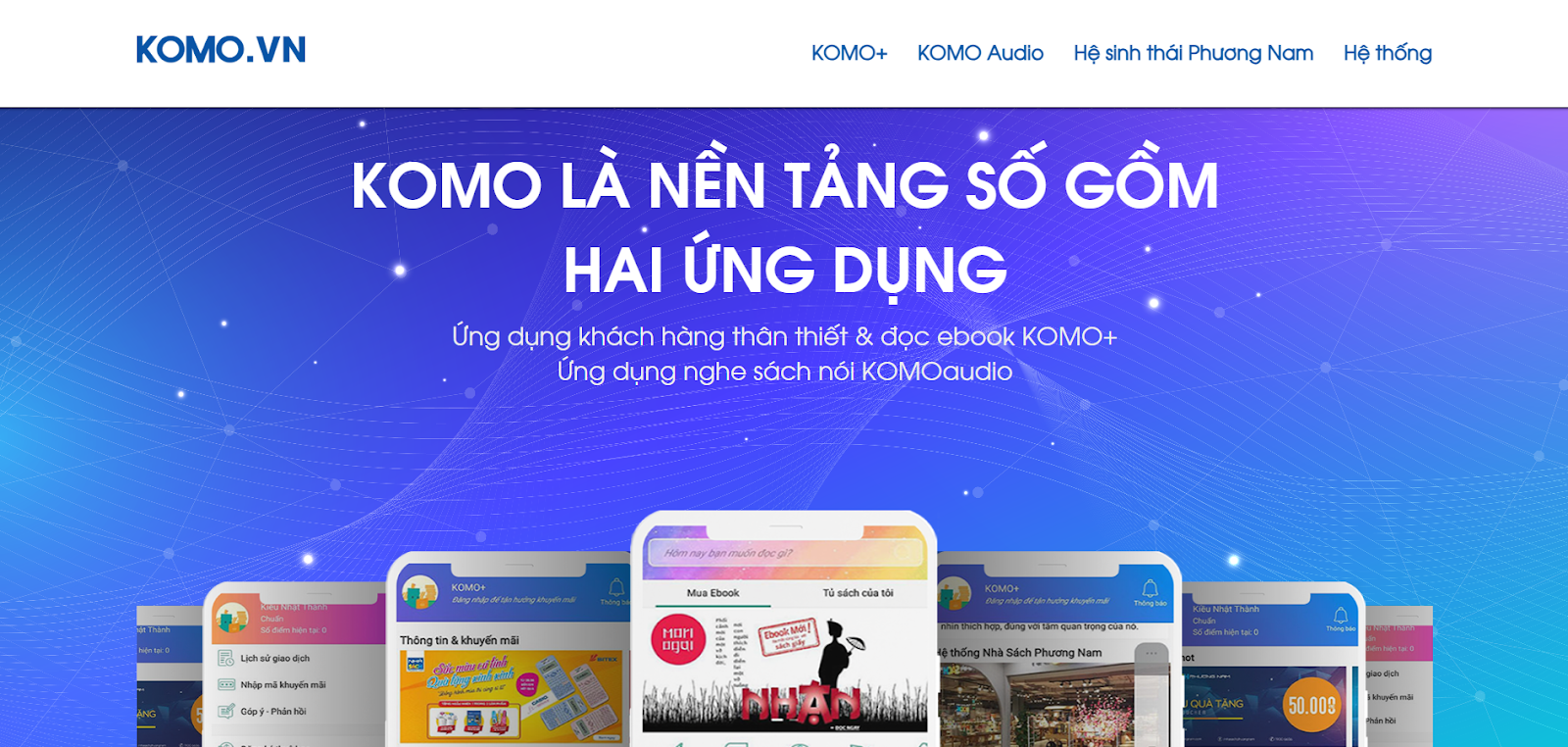 Komo.vn là một trang web đọc sách miễn phí.