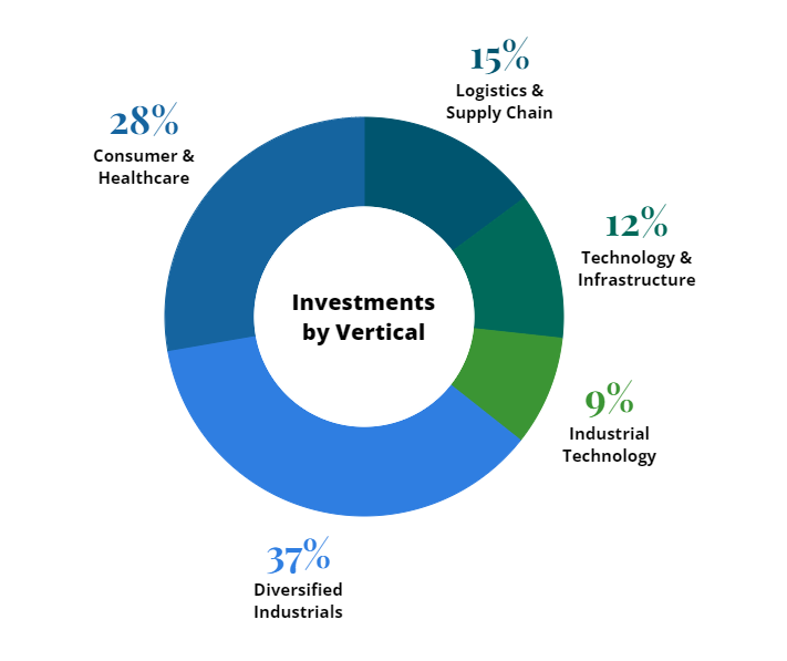 The Jordan Company investment by vertical pie chart