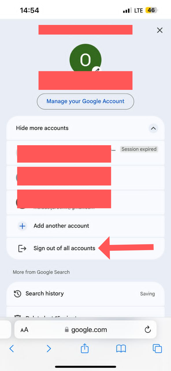 How To Change Default Google Account On Safari iPhone 3