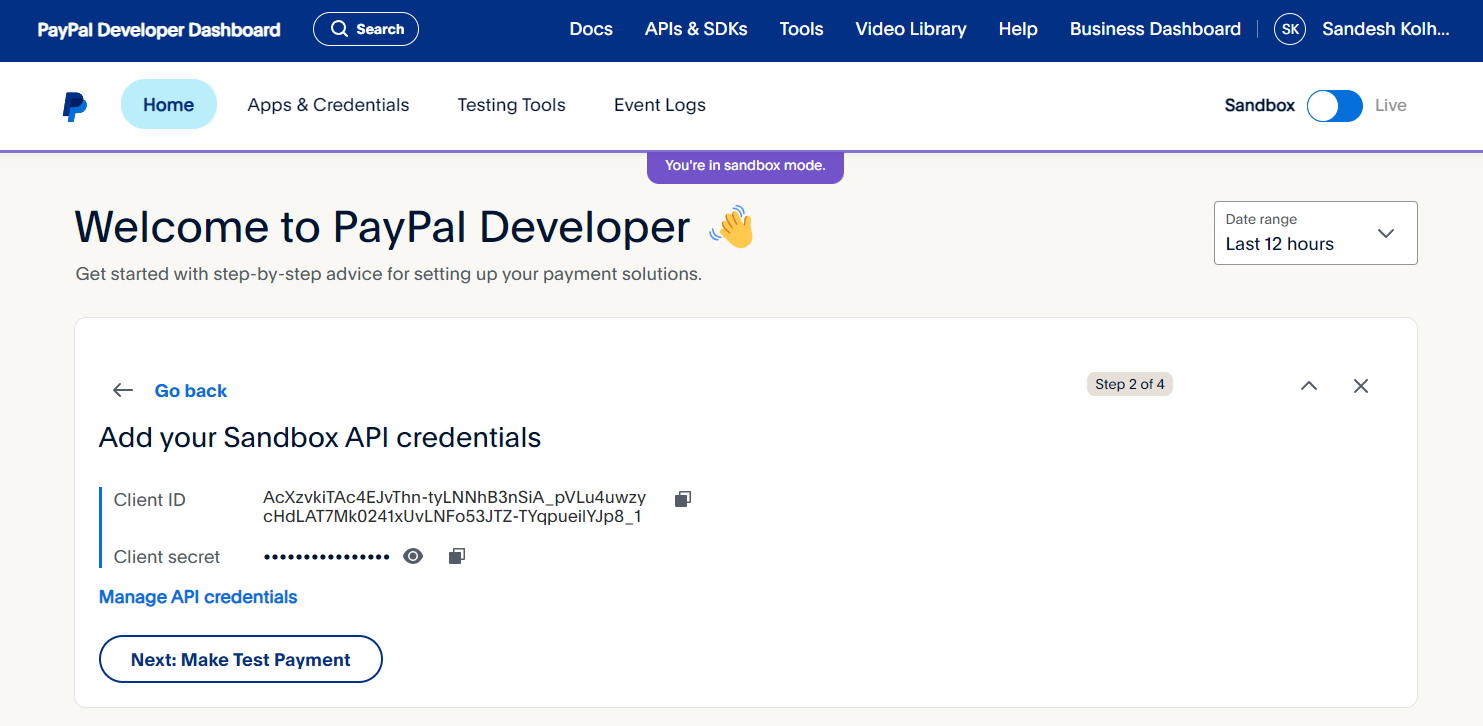 PayPal Developer Website