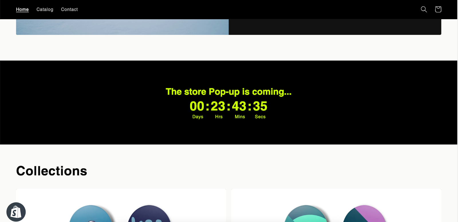 countdown timer announcement bar example