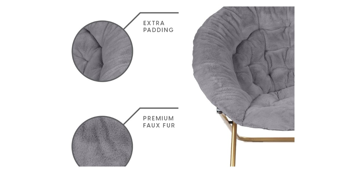 A saucer chair with premium faux fur and extra padding for comfort