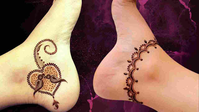 side foot mehndi design