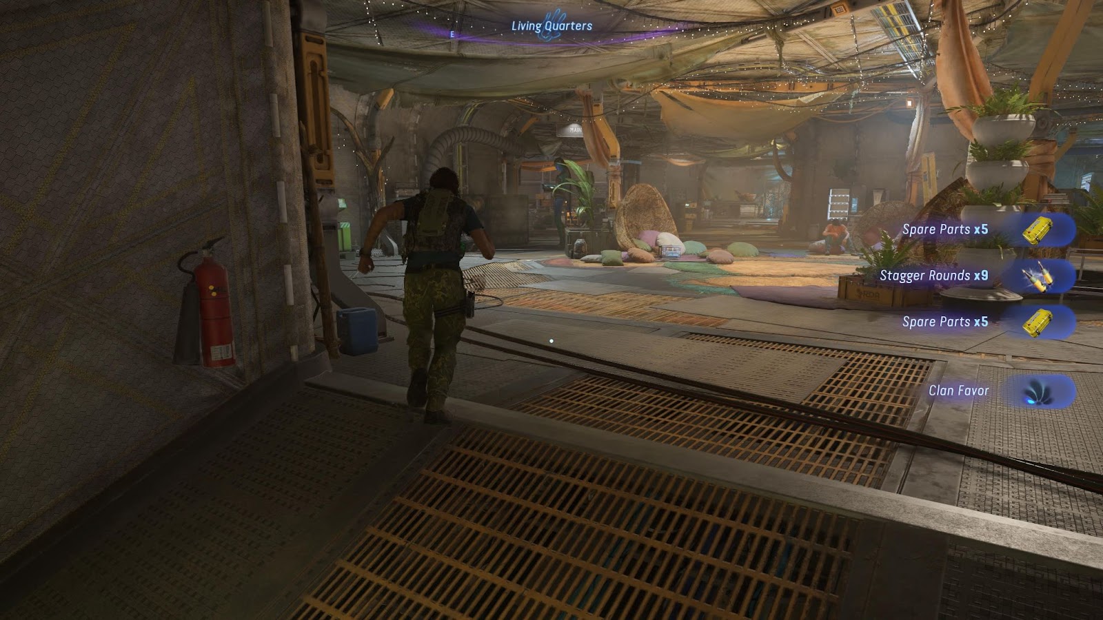 An in game screenshot of Resistance HQ from the game Avatar: Frontiers of Pandora