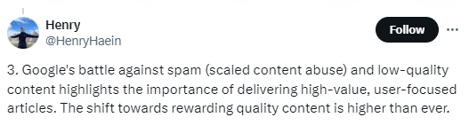 Tweet about scaled content abuse