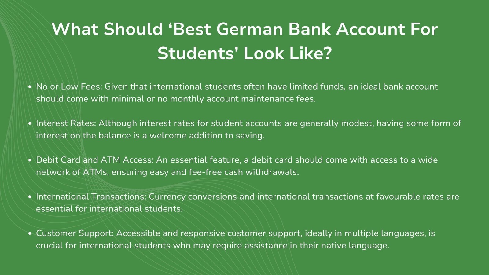 Things best German bank accounts for international students have