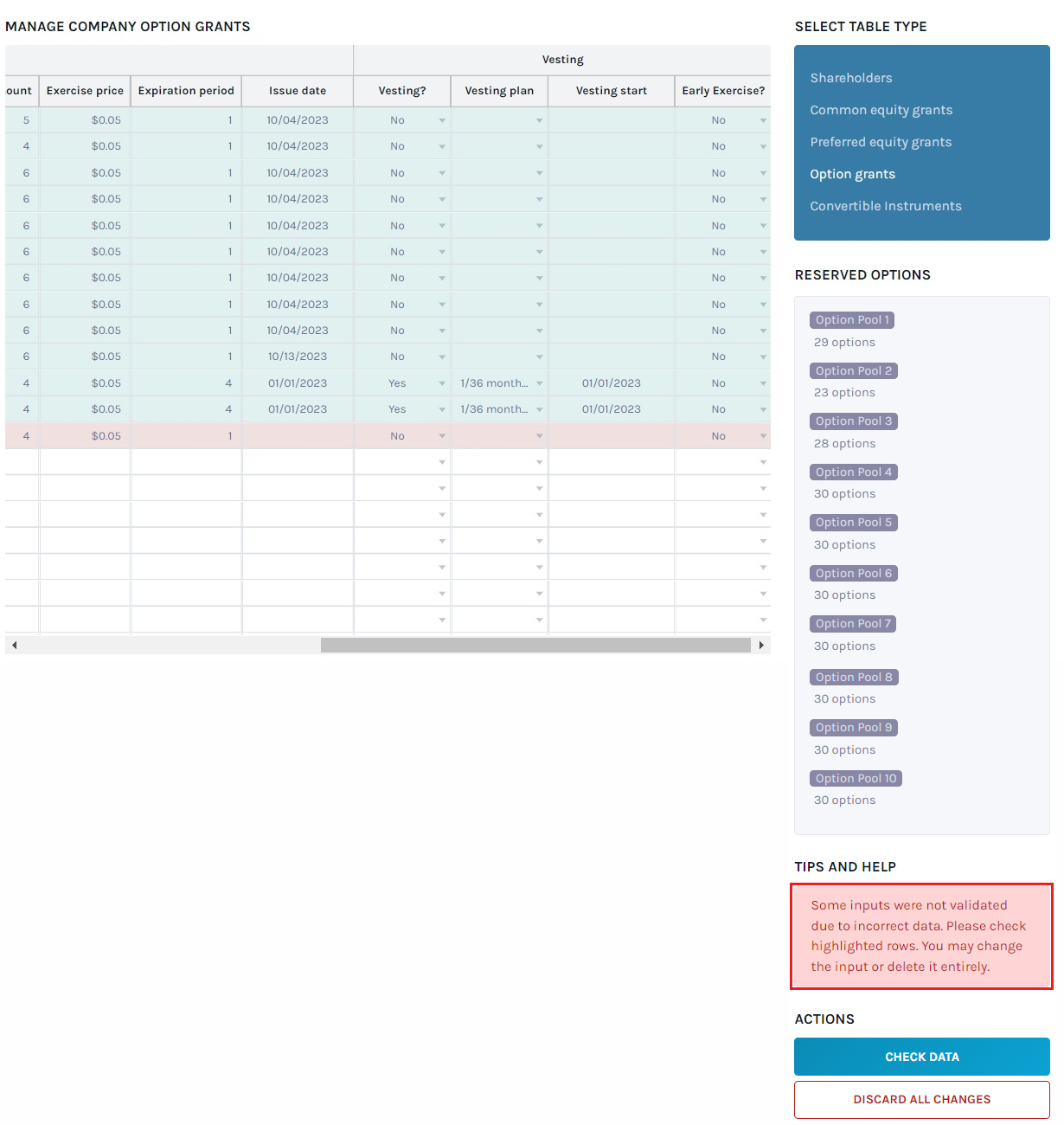 data validation message 