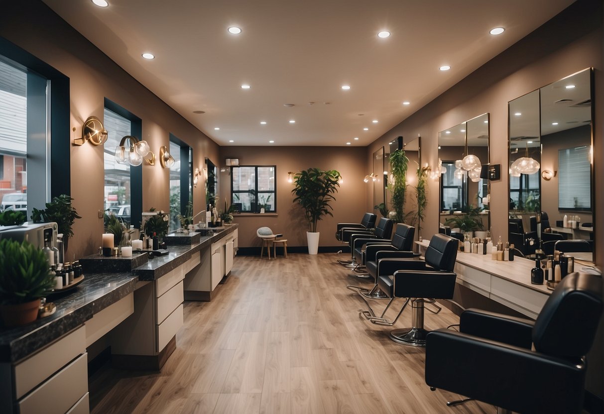 A spacious and comfortable beauty salon with simple and affordable decor ideas