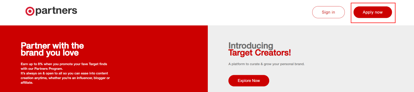 Target publisher home page