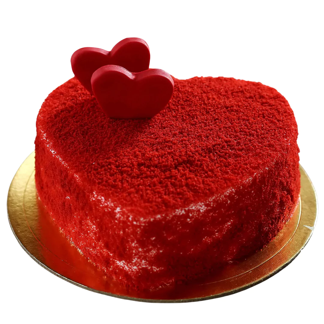 Red Velvet Love Heart-Shaped Cake by Belly Amy's