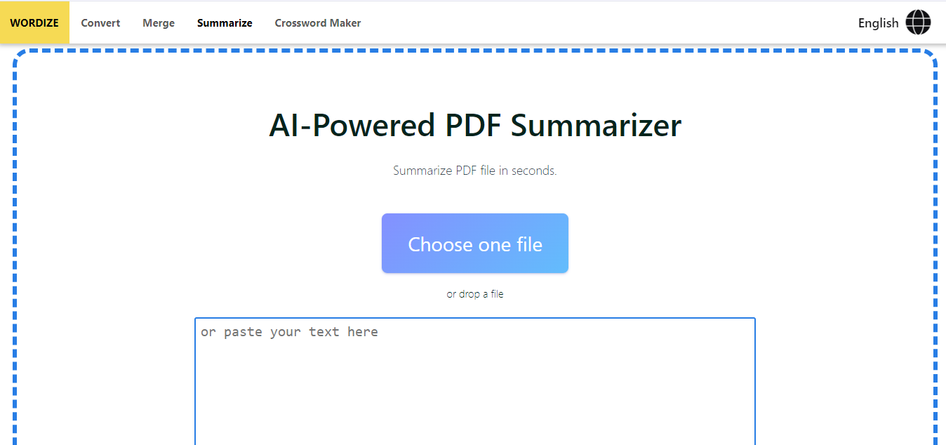 Wordize AI PDF Summarizer