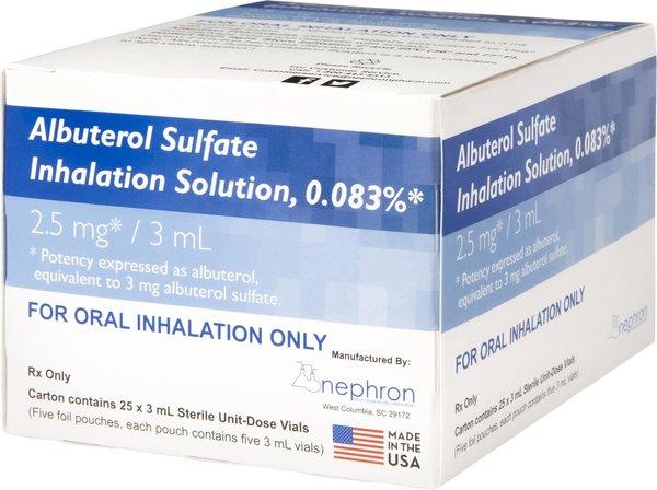 ALBUTEROL 0.083% (Generic) Inhalation Solution, 2.5-mg/3-ml, 25 count -  Chewy.com