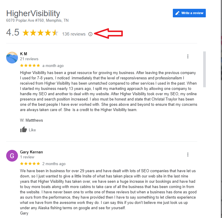 HigherVisibility Google Reviews 