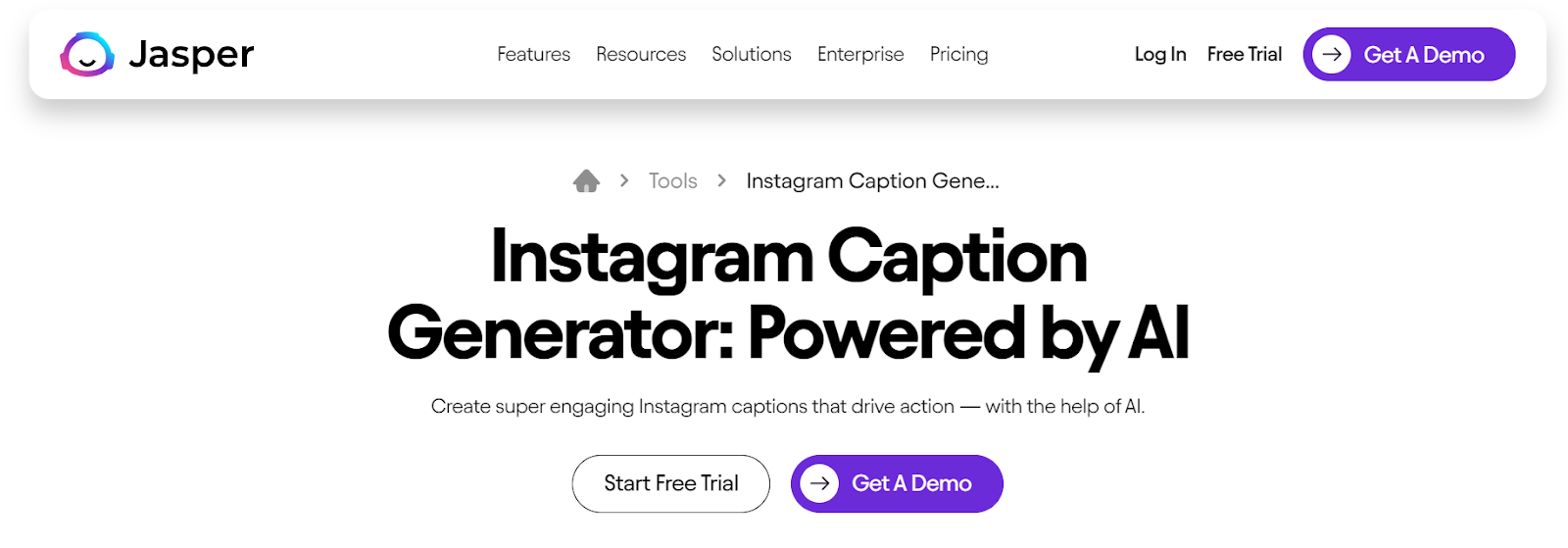 Jasper's AI Instagram Caption Generator