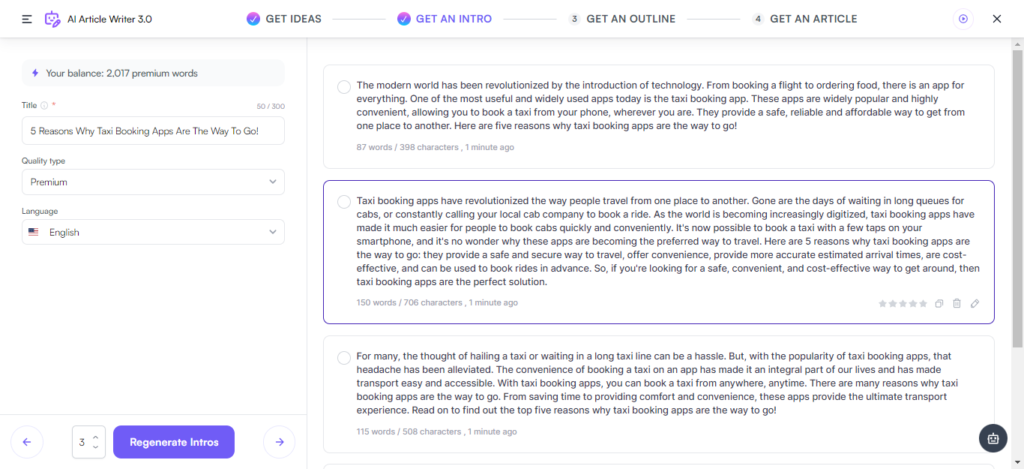 writesonic’s ai article writer - get intro